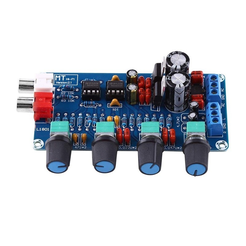 DollaTek XH-M164 Scheda Preamplificatore Tono NE5532 - Mixer Audio A 2 Canali Con Controllo Bassi/Alti