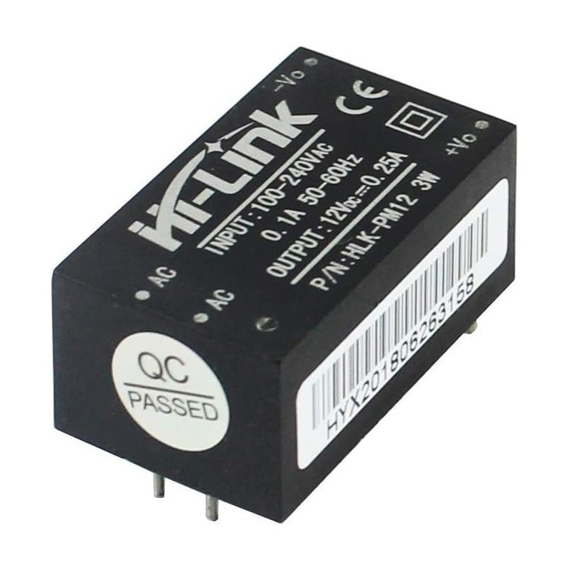 Mini power supply for PCB, 220VAC to 12VDC, 3W